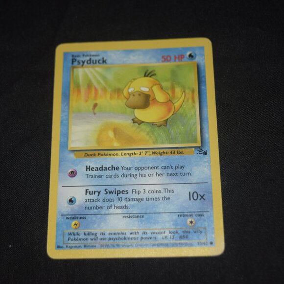 Psyduck 53/62 1st Edition Fossil Set Pokemon Card, MP - Picture 7 of 16